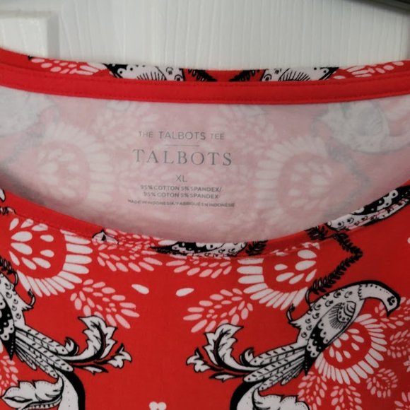 Talbots‎ red paisley top XL - Picture 3 of 4